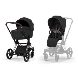 Duo PRIAM 2026  Poussette toutterrain avec nacelle pliable  Châssis Rose Gold CYBEX
