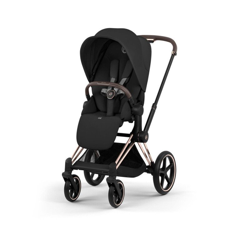 Duo PRIAM 2026  Poussette toutterrain avec nacelle pliable  Châssis Rose Gold CYBEX