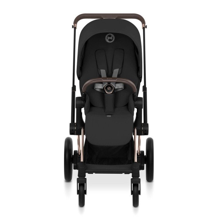 Duo ePRIAM 2026  Poussette électrique toutterrain avec nacelle pliable  Rose Gold CYBEX