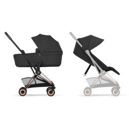 Duo COŸA 2026  Poussette ultracompacte avec nacelle pliable  Châssis Rose Gold CYBEX