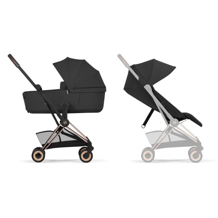 Duo COŸA 2026  Poussette ultracompacte avec nacelle pliable  Châssis Rose Gold CYBEX