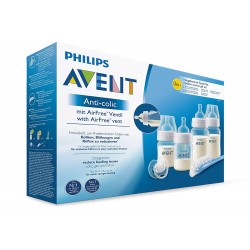 Philips Avent Kit biberons avec valve AirFree pour nouveau-né – 4 biberons  à Réponse Naturelle, sucette ultra-douce et goupillon pour les bébés âgés  de 0 à 12 mois (modèle SCD657/11) : 
